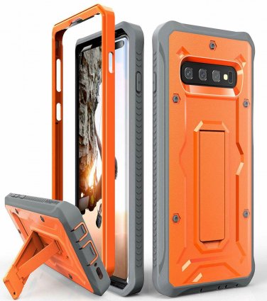 For Galaxy S10 Plus Case Heavy Duty ArmadilloTek Vanguard Series Military Orange