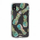 For iPhone XR Case Military Drop Test Protective Clear Liana Teal Pineapples