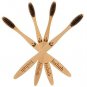 Bamboo Toothbrush Biodegradable Eco-Friendly Natural Charcoal - Pack Of 4