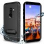For Samsung Galaxy S9 Plus Case Waterproof Screen Protector Kickstand Black