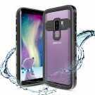 For Samsung Galaxy S9 Plus Case Waterproof Screen Protector Clear Back Black
