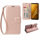 For Galaxy A8 case 3 Card Holder Embossed Butterfly Flower PU Leather Flip Rose
