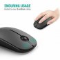Wireless Mouse Slim 2.4G Nano Receiver Less Noise Optical Mice Gray