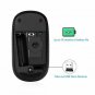 Wireless Mouse Slim 2.4G Nano Receiver Less Noise Optical Mice Gray