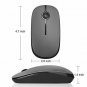 Wireless Mouse Slim 2.4G Nano Receiver Less Noise Optical Mice Gray