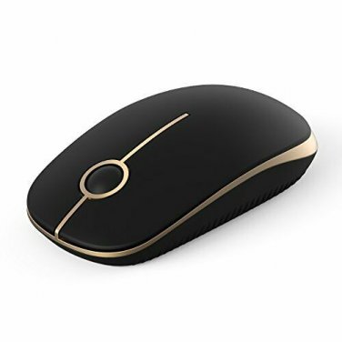 Wireless Mouse 2.4G Slim with Nano Receiver Less Noise (Black and Gold)