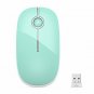 Wireless Mouse Slim 2.4G Nano Receiver Less Noise Optical Mice Blue and White