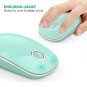 Wireless Mouse Slim 2.4G Nano Receiver Less Noise Optical Mice Blue and White