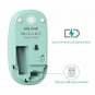 Wireless Mouse Slim 2.4G Nano Receiver Less Noise Optical Mice Blue and White