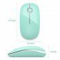 Wireless Mouse Slim 2.4G Nano Receiver Less Noise Optical Mice Blue and White