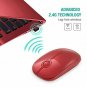 Wireless Mouse Slim 2.4G Nano Receiver Less Noise Optical Mice Pure Red