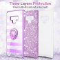 For Samsung Galaxy Note 9 Case Glitter Sparkle Bling Bumper Stripe Purple