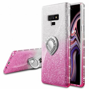 For Samsung Galaxy Note 9 Case Glitter Sparkle Bling Bumper Pink Silver