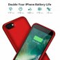 For iPhone 7/8 Battery Case 6000mAh Charger Extended Backup Bank Red