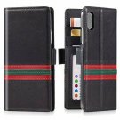 For iPhone X/Xs Case Wallet Journal Italian Full Grain Leather Handmade black