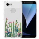 For Google Pixel 3 Case Clear Design Plastic Hard Back TPU Bumper Cactus Plexus