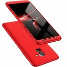 For Galaxy A8 Plus 2018 Case 3 in 1 360 Full Protection Thin Hard Cover Red