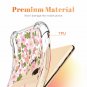 For iPhone Xs Max Case Clear Pattern Design Soft Flexible Cherry Blossom/Pink