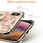 For iPhone Xs Max Case Clear Pattern Design Soft Flexible Cherry Blossom/Pink
