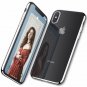 For Apple iPhone X/Xs Case Clear Stylish Flexible with Metal Luster Edge Silver