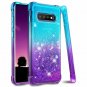 For Galaxy S10 Plus Case Glitter for Girls Bling TPU Bumper Cushion Teal/Purple