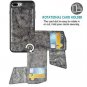 For iPhone 7/8 Plus Wallet Case PU Leather ZVEdeng Credit Card Slot Gray