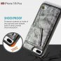 For iPhone 7/8 Plus Wallet Case PU Leather ZVEdeng Credit Card Slot Gray