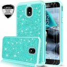 For Samsung GalaxyJ7 Case GlitterTempered Glass Screen Protector Mint