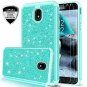 For Samsung GalaxyJ7 Case GlitterTempered Glass Screen Protector Mint