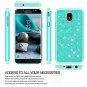 For Samsung GalaxyJ7 Case GlitterTempered Glass Screen Protector Mint