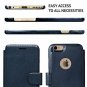 For iPhone 6S Plus Wallet case Faux Leather Ultra-Strong Magnetic Closure Navy