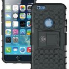 For iPhone 6/6S Case  Dual Layer 2 in 1 Rugged Rubber Hybrid Hard Soft Black