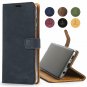 For Samsung Galaxy S10 Case Luxury Genuine Leather Wallet Card Slots Navy Blue