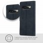 For Samsung Galaxy S10 Case Luxury Genuine Leather Wallet Card Slots Navy Blue