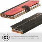 For iPhone 8 Case Snakehive Genuine Leather Wallet with Viewing Stand Black Red