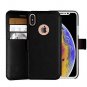 For iPhone Xs Max Wallet case Durable and Slim Lightweight Faux Leather Black