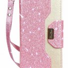 LG G7/LG G7 ThinQ Wallet Flip Case Folio Folding Credit Card Holders Glitterpink