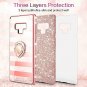 For Samsung Galaxy Note 9 Case Glitter Sparkle Bling Bumper Stripe Rosegold