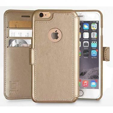 For Apple iPhone 6s/6 Wallet Case Durable Slim Faux Leather Ultra Strong Gold
