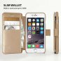 For Apple iPhone 6s/6 Wallet Case Durable Slim Faux Leather Ultra Strong Gold