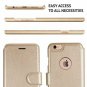 For Apple iPhone 6s/6 Wallet Case Durable Slim Faux Leather Ultra Strong Gold