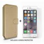 For Apple iPhone 6s/6 Wallet Case Durable Slim Faux Leather Ultra Strong Gold