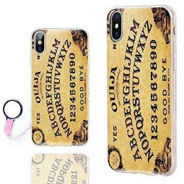 For iPhone X/Xs Case Ultra Thin Slim Flexible Soft TPU Clear Yellow Ouija Board