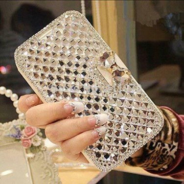 Samsung Galaxy A8 Star Wallet case Bling Diamond Bowknot Shiny Crystal Leather