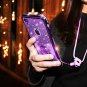 For Apple iPhone XR Case Cute Girly Glitter Bling Diamond Rhinestone Ring Purple