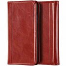 For iPhone Xs Max Case Genuine Leather Vintage Wallet Card Holder Flip Red