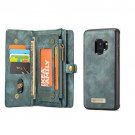 For Samsung Galaxy S9 Plus Wallet Case Detachable Magnetic Cowhide Leather Blue