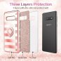 For Samsung Galaxy S10 Plus Glitter Gradient Ombre Case Ring Holder Rosegold