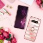 For Samsung Galaxy S10 Plus Glitter Gradient Ombre Case Ring Holder Rosegold