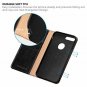 For iPhone 8 Plus Wallet Case Cowhide Leather Card Holder Slots Kickstand Black